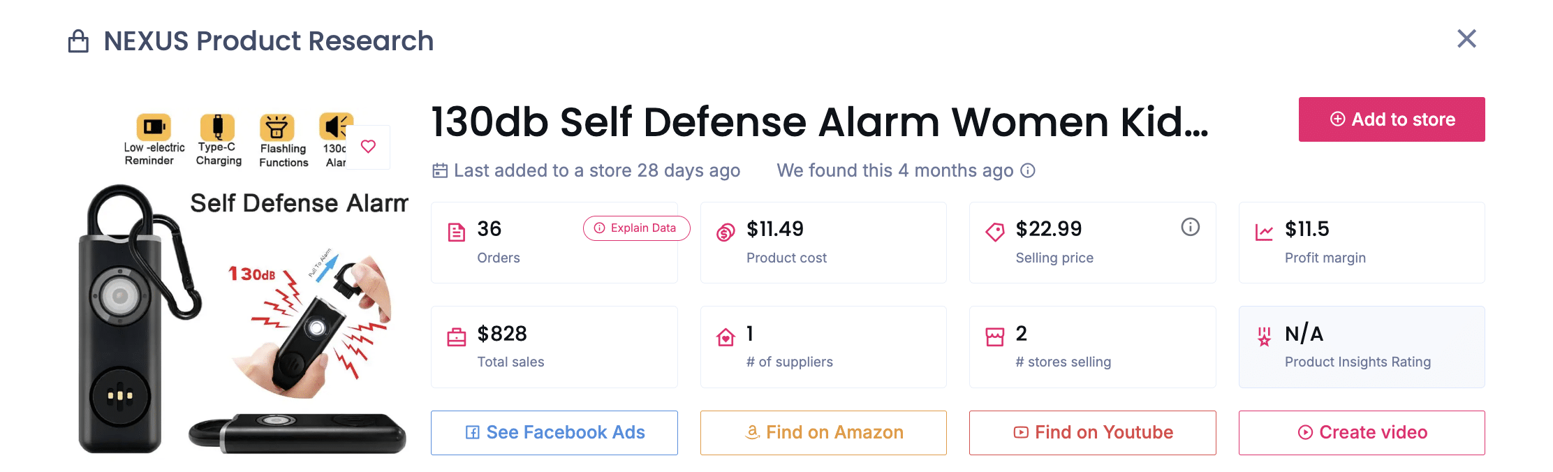 Personal Safety Alarm Keychain